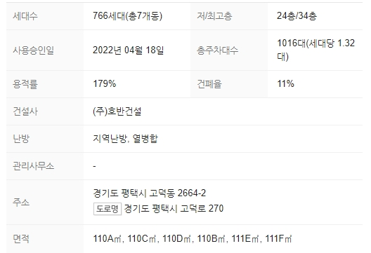 평택 고덕 호반써밋 3차