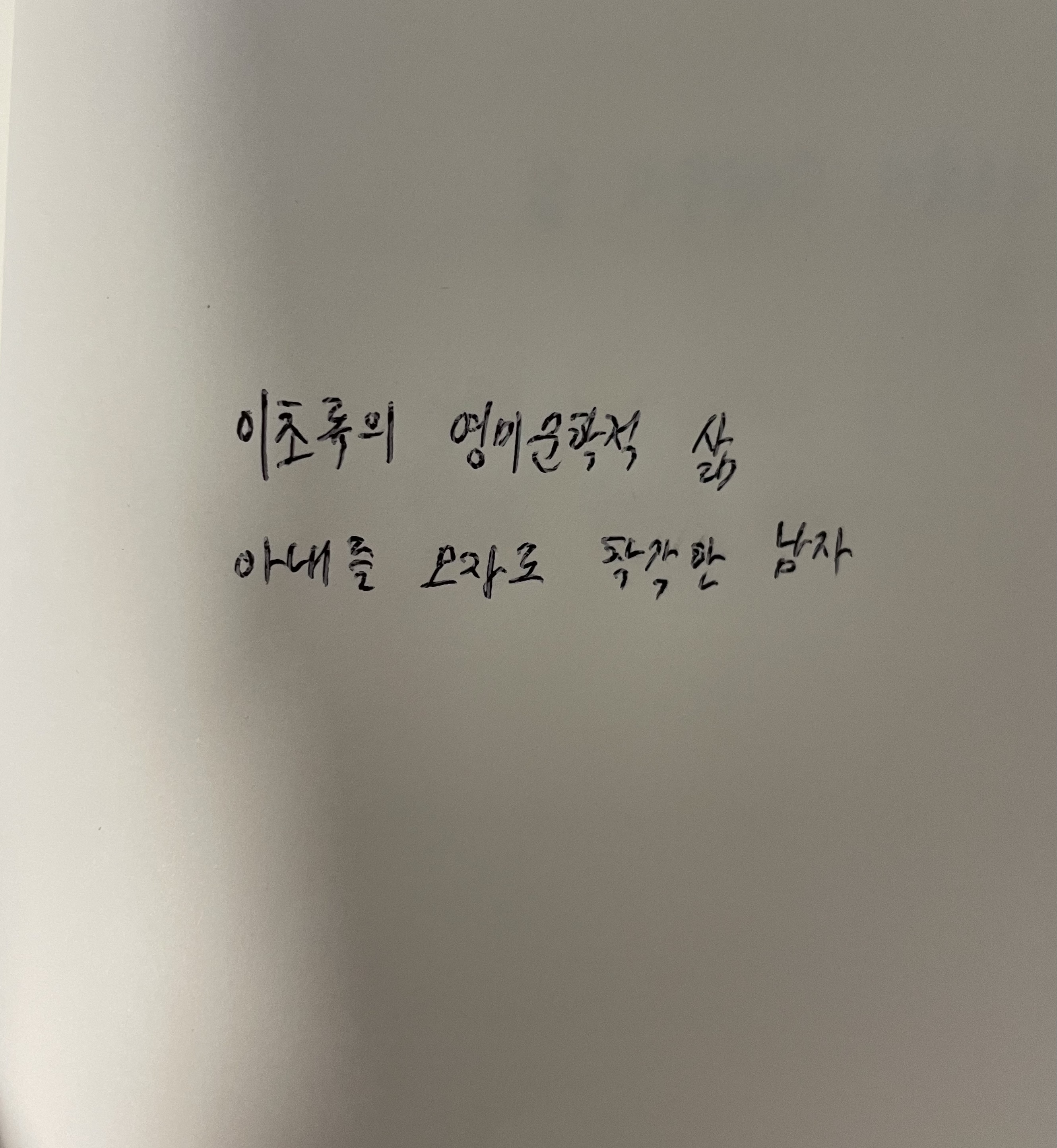 이초록의 영미문학적 삶- 아내를 모자로 착각한 남자 올리버 삭스 손글씨