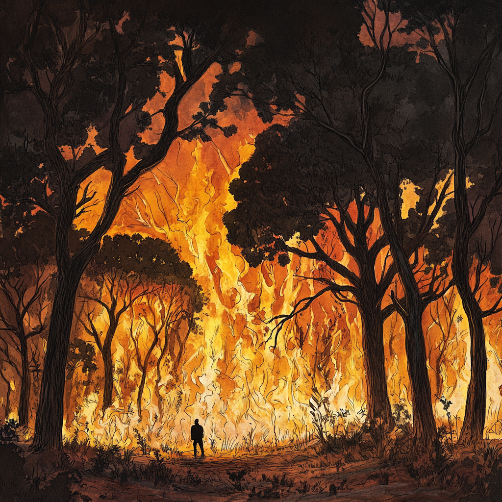 숲에서 불이나는 꿈 해몽