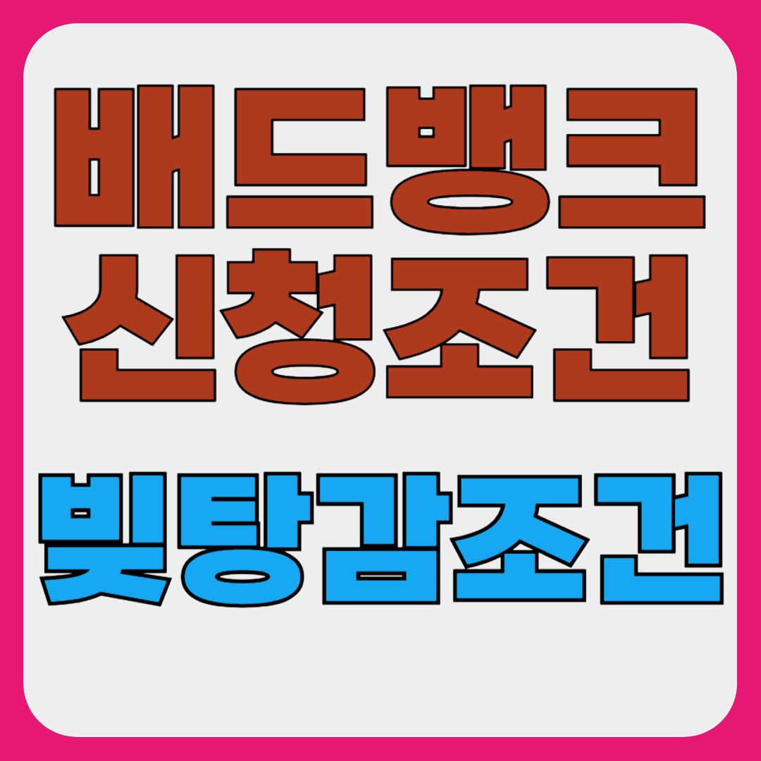 배드뱅크 신청 조건 및 대상자, 시행일