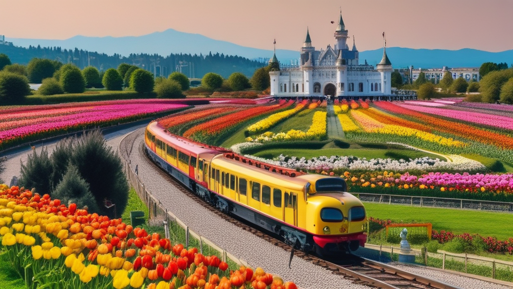 튜울립 정원의 기차