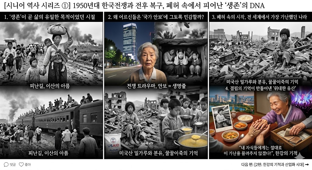 [시니어 역사 시리즈 ①] 1950년대 한국전쟁과 전후 복구, 폐허 속에서 피어난 '생존'의 DNA
