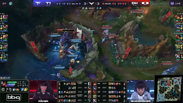 바론 앞에서 한타싸움 승리하는 디플러스 기아