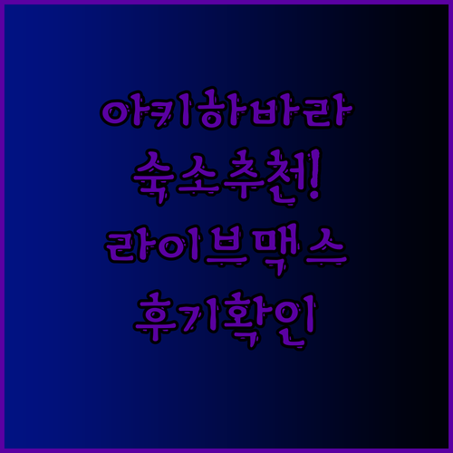 아키하바라 여행 숙소 고민은 끝! 호