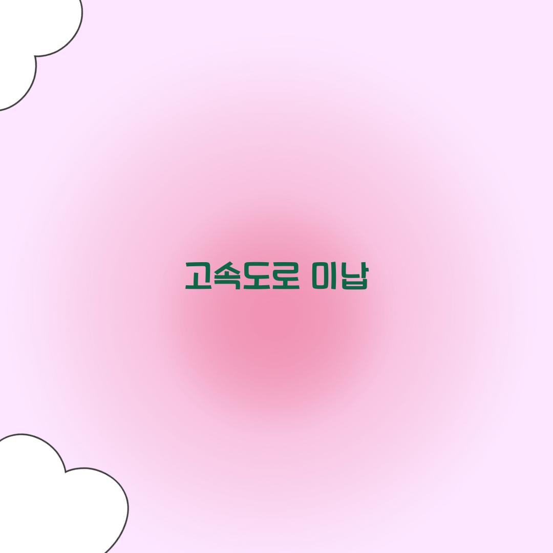 고속도로 미납