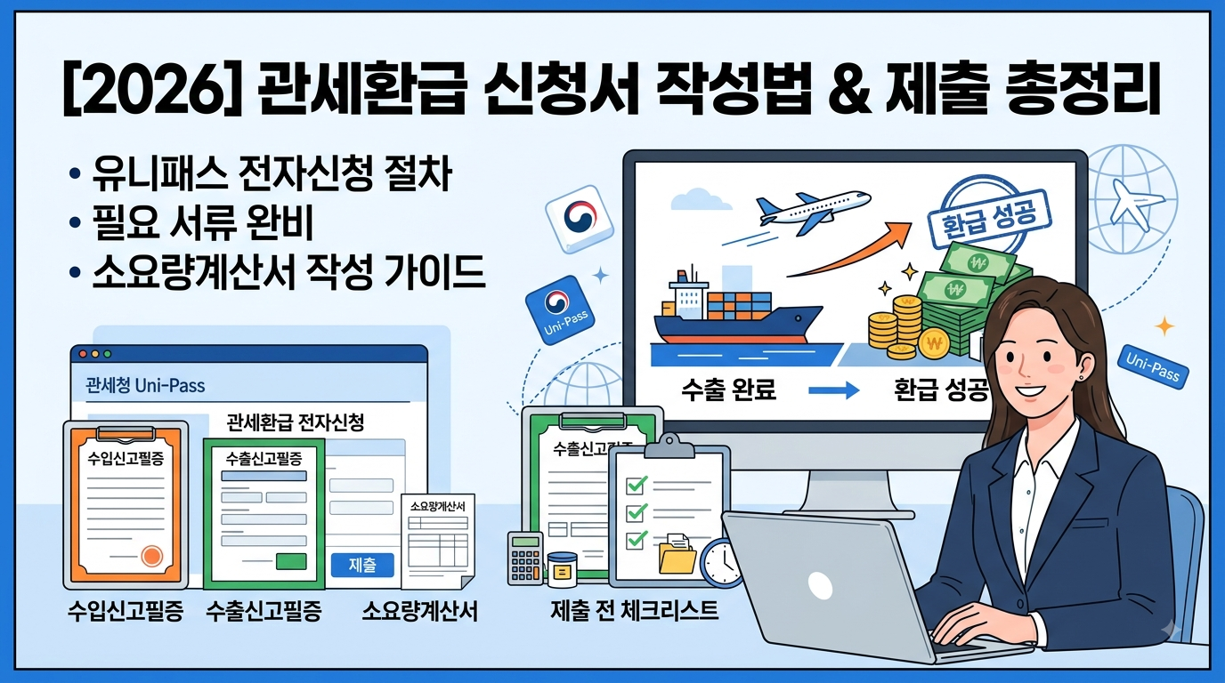 관세환급 신청서 작성법, 유니패스 단계별 정리