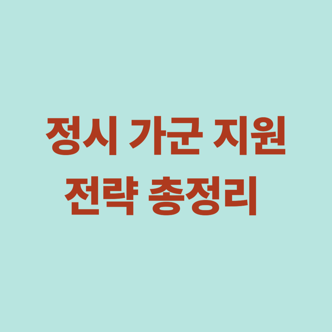 정시 가군 지원 전략 이미지