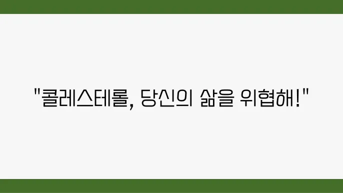 고지혈증 방치 안 되는 이유 콜레스테롤 관리 확인