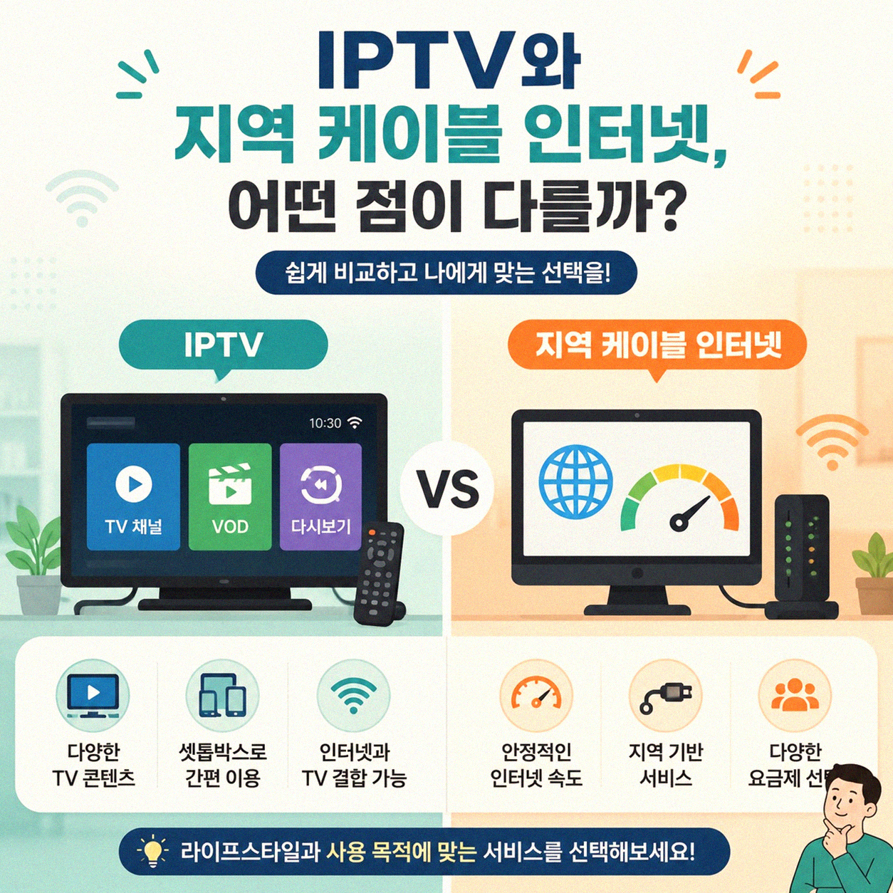 IPTV랑 지역 케이블 인터넷, 뭘 선택해야 할까