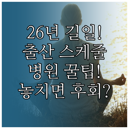 2026년 출산 길일 병원 스케줄 조..