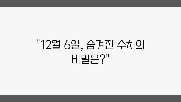 12월6일 지표 분석, 후속뉴스 정리