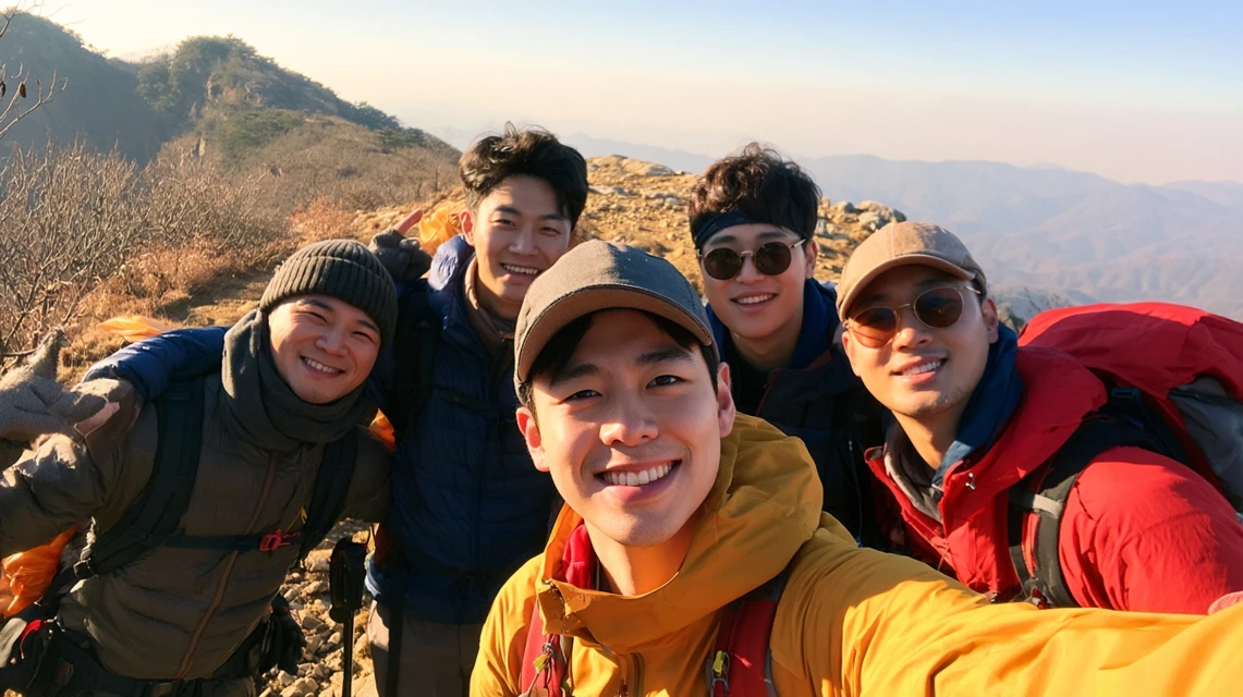 산행을 마치고 함께 웃는 등산 모임원들