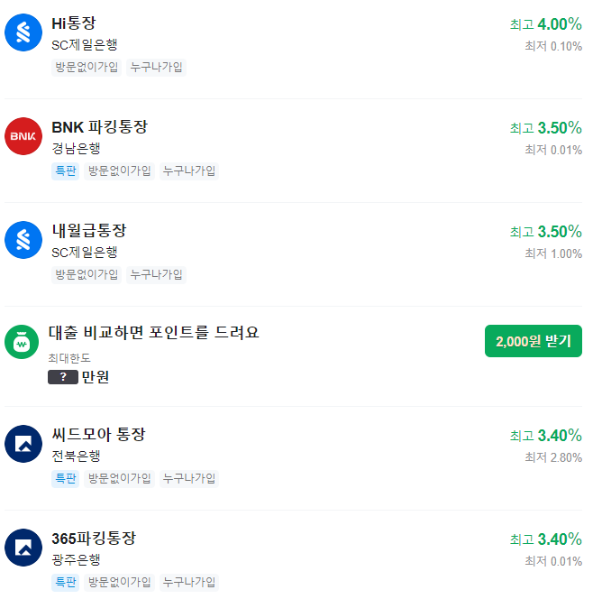 파킹통장 금리