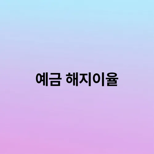 예금 해지이율