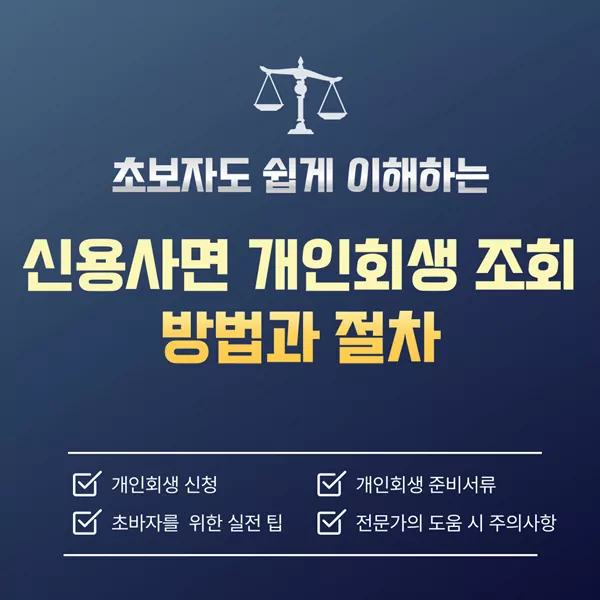 신용사면 개인회생 조회 방법과 절차, 초보자도 쉽게 이해하기
