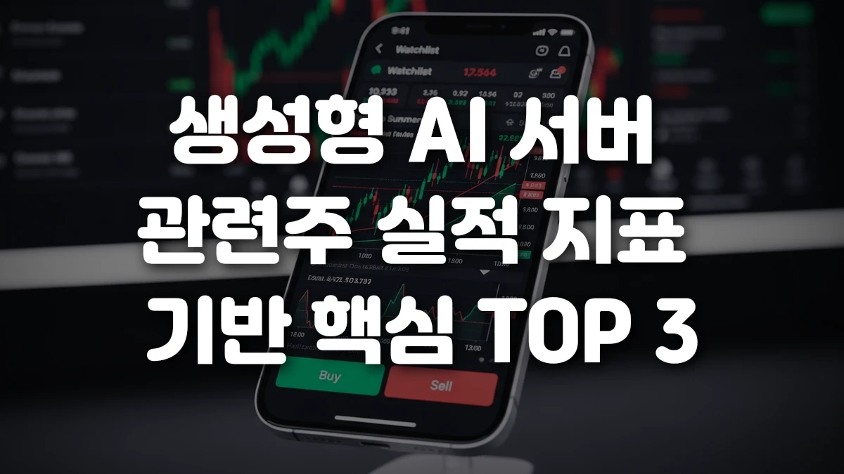 생성형 AI 서버 관련주 실적 지표 기반 핵심 TOP 3