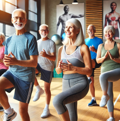 건강한 뇌를 위해 운동하는 노인들 사진