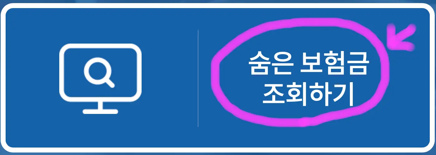 중간에 보이는 숨은 보험금 조회하기를 클릭해 줍니다.