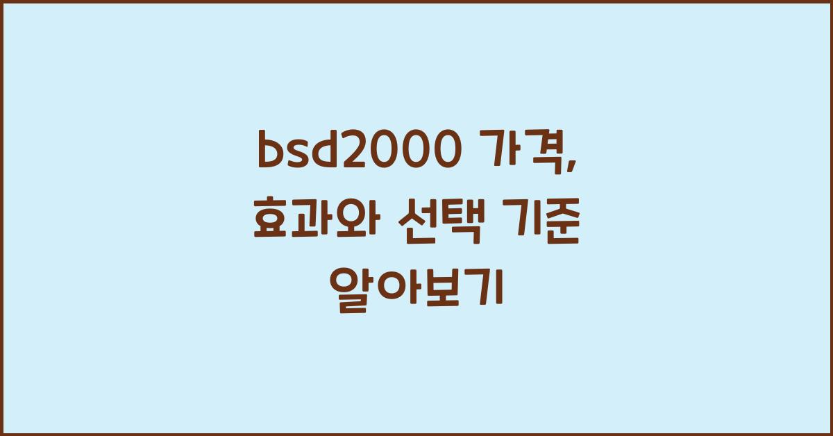 bsd2000 가격