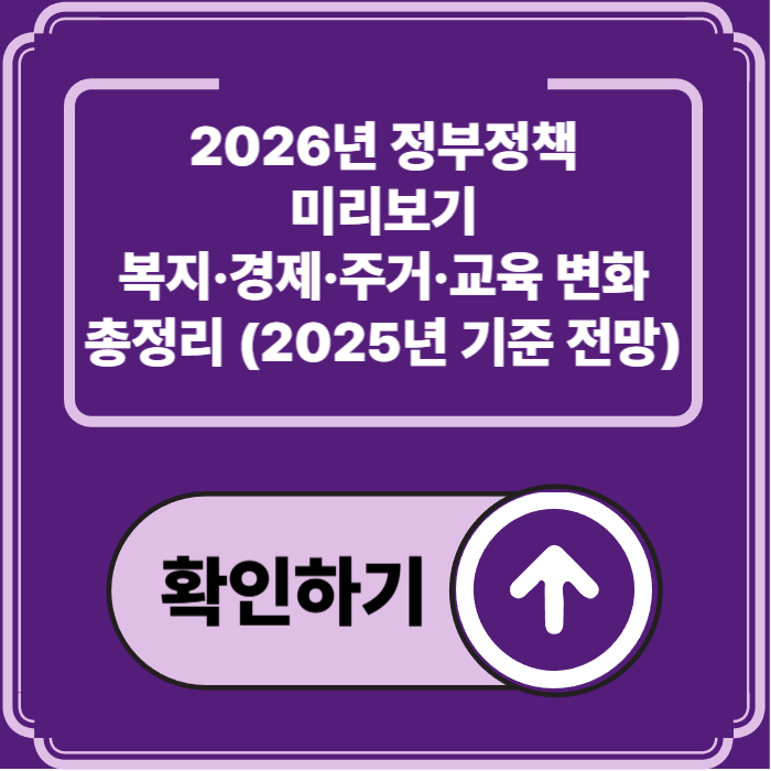 2026년 정부정책 미리보기 — 복지·경제·교육·주거·AI행정까지 변화 총정리