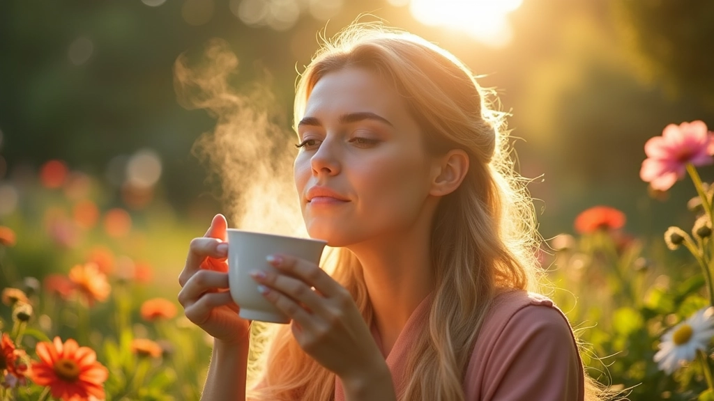 차를 마시는 여자