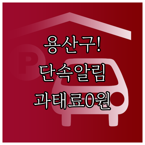 용산구 주정차 단속 알림 서비스 신청..