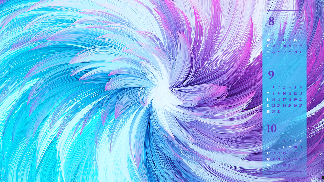 10 파란색과 보라색 회전 그래픽 B - 2025년9월 노트북배경화면