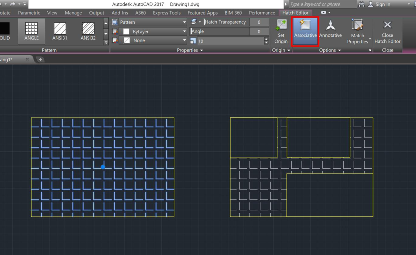 해치 Assocoative 켜짐