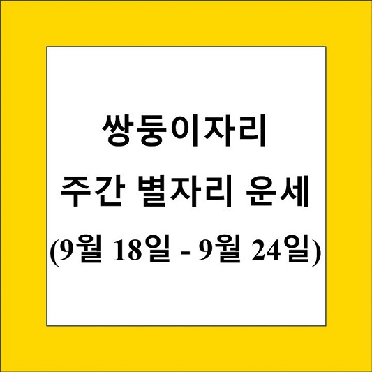 쌍둥이자리 주간 별자리 운세 제목 상자