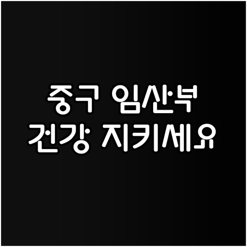 2025 중구 임산부 등록 관리 서비..
