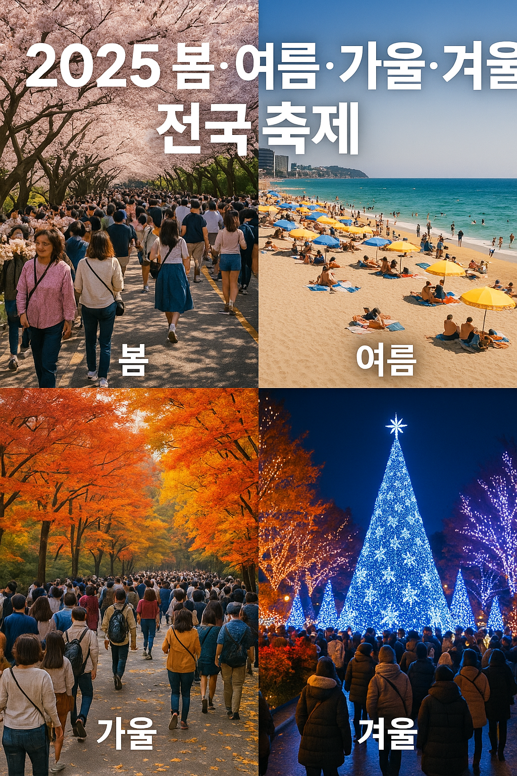 2025 봄, 여름, 가을, 겨울 축제 모습의 사진들