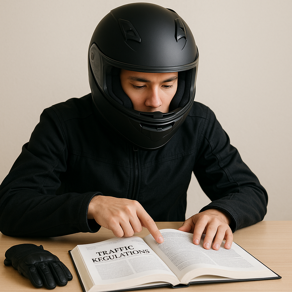 교통법규 공부하는 초보 라이더