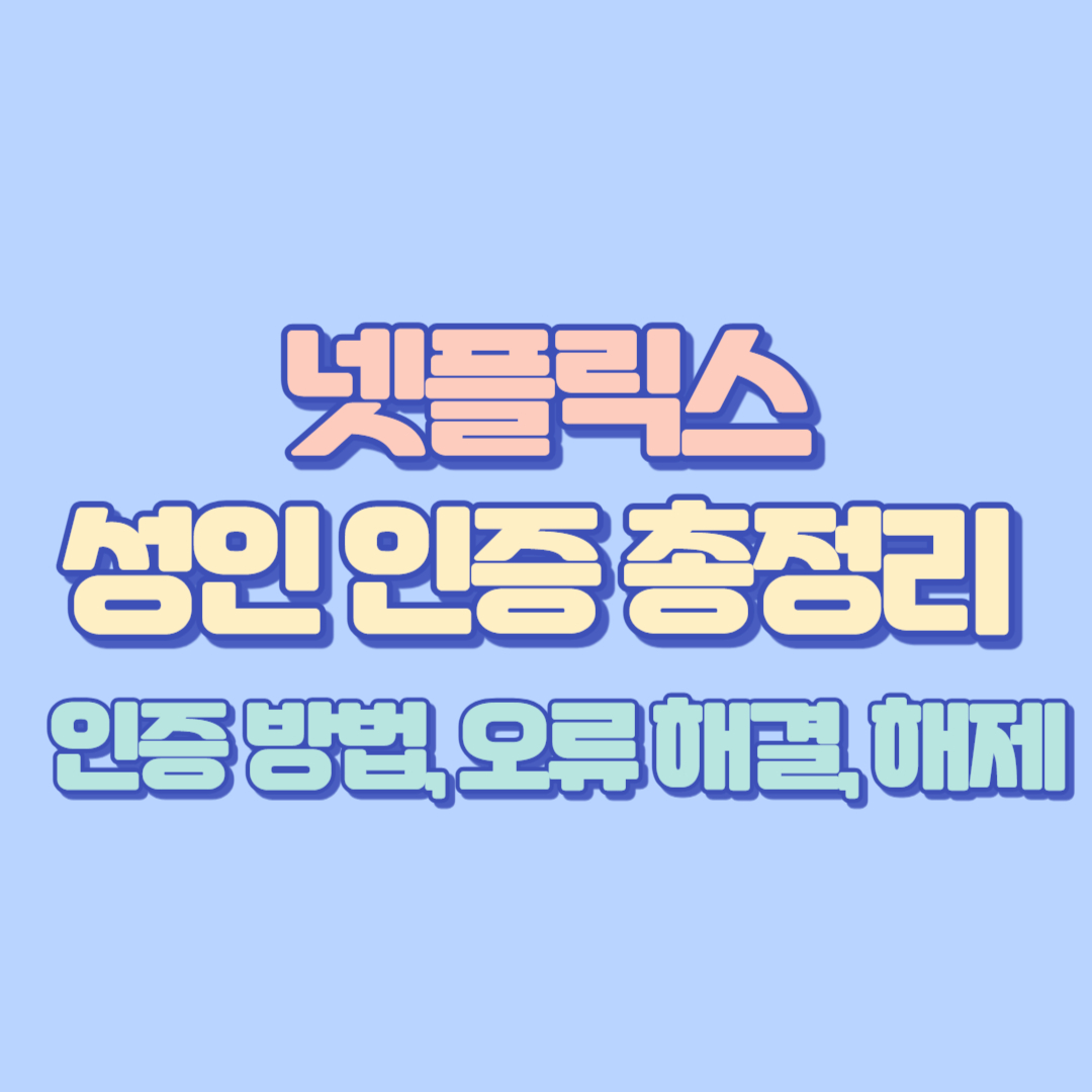 넷플릭스 성인 인증 총정리 — 인증 방법, 오류 해결, 해제까지 완벽 가이드