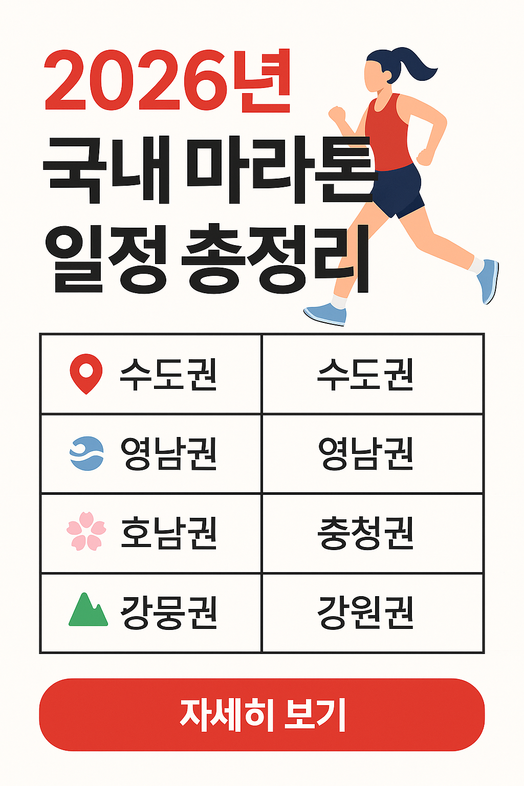 2026년 국내 마라톤 일정 총정리 ❘ 건강과 도전을 동시에!