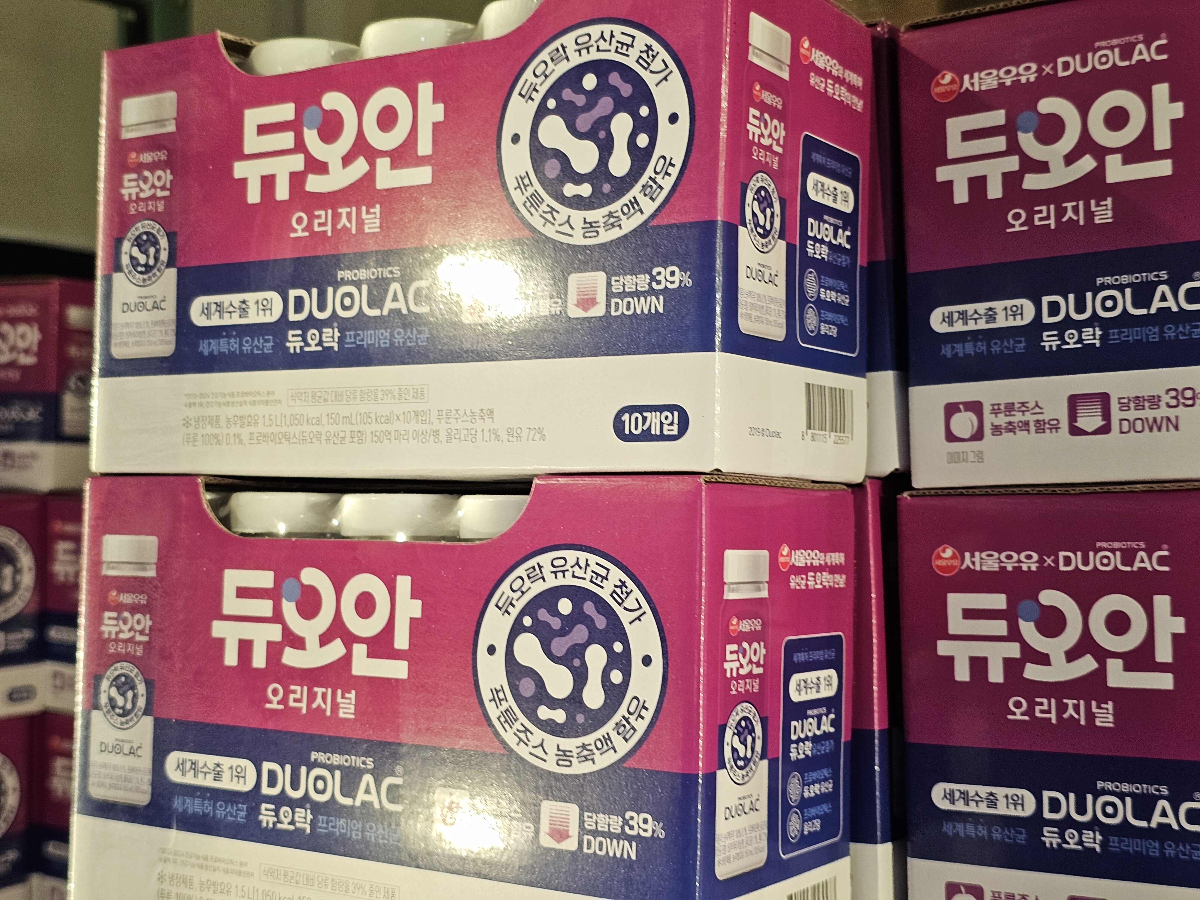 냉장고 가득 채워둔 듀오안 음료 사진