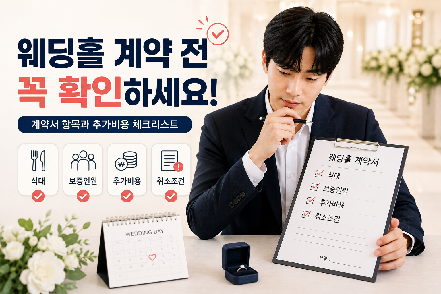 웨딩홀 계약 전 확인해야 할 계약서 항목과 추가비용
