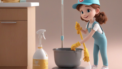 입주 청소 하고 있는 캐릭터