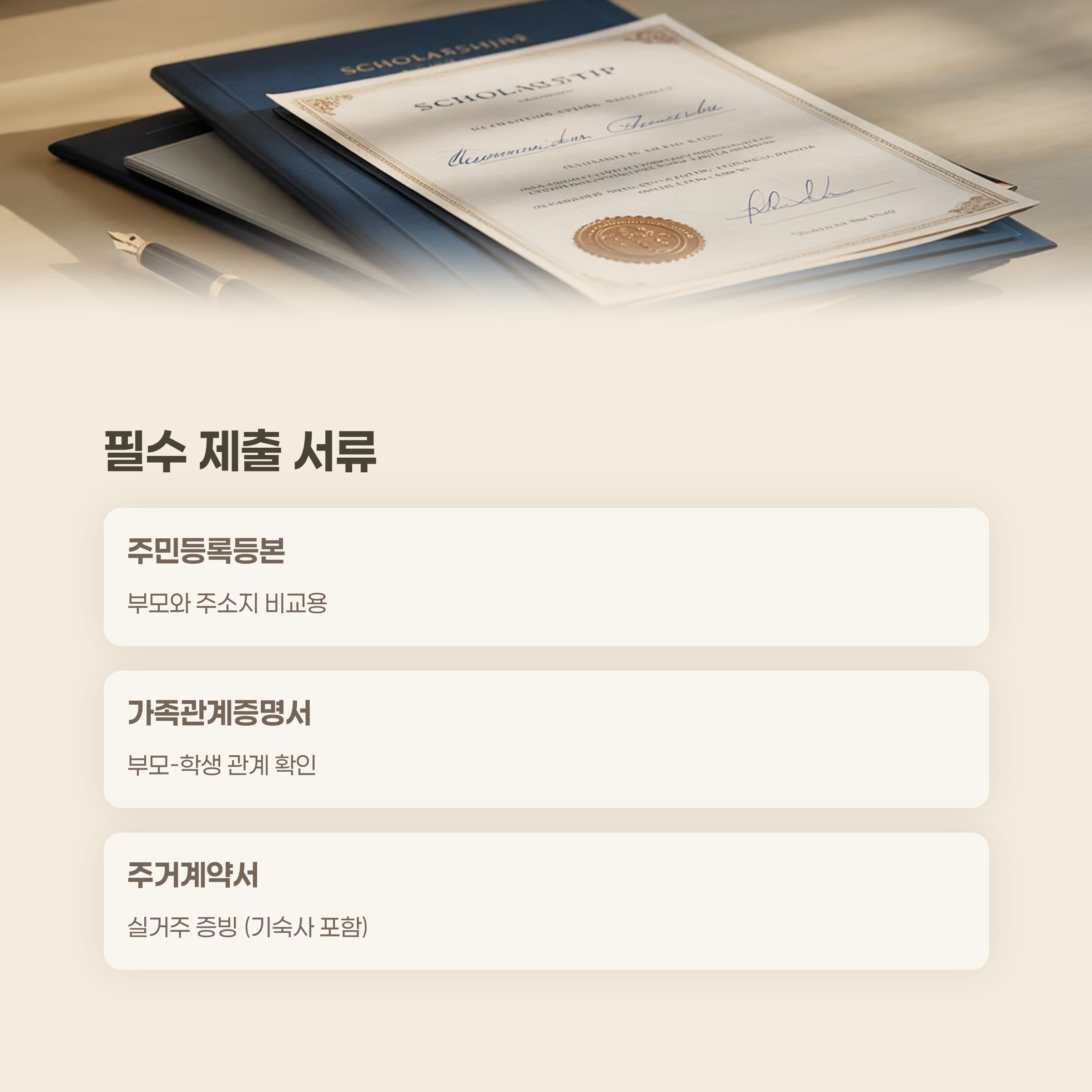 주거안정장학금 필수 제출 서류