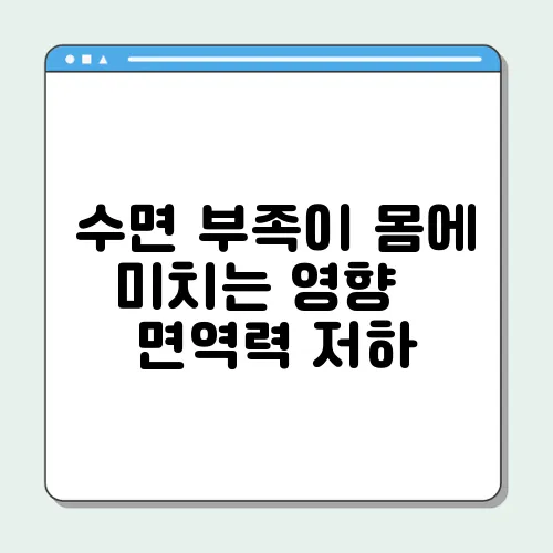 수면 부족이 몸에 미치는 영향 – 면역력 저하, 피로, 집중력 저하