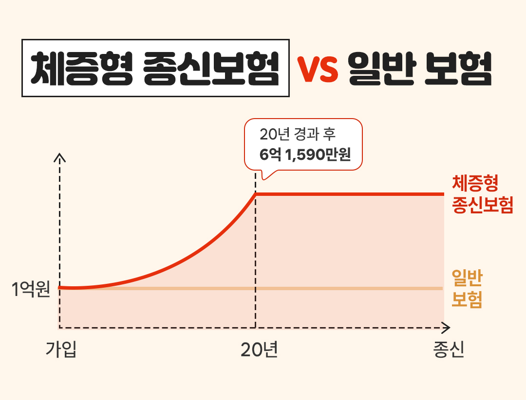 #체증형 종신보험과 일반 보험 비교