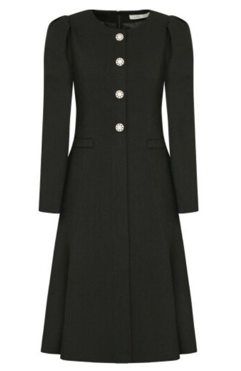 라인 쥬얼버튼 퍼프 A라인 원피스 NWOPLK01