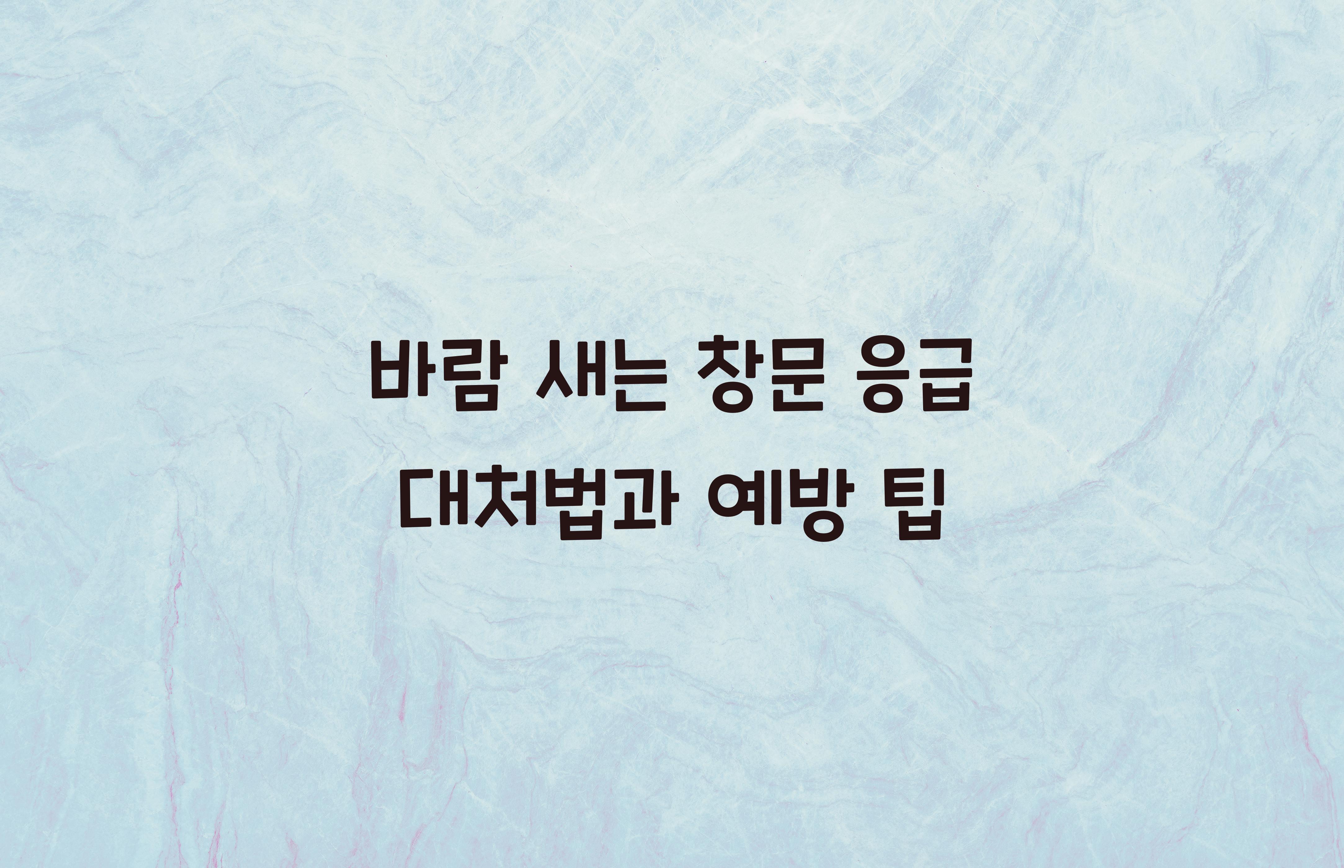 바람 새는 창문 응급 대처법