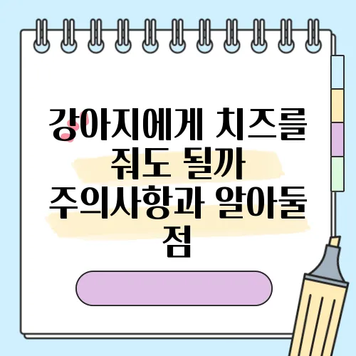 강아지에게 치즈를 줘도 될까 주의사항과 알아둘 점