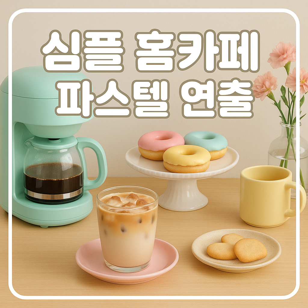 심플한 홈카페 파스텔 연출