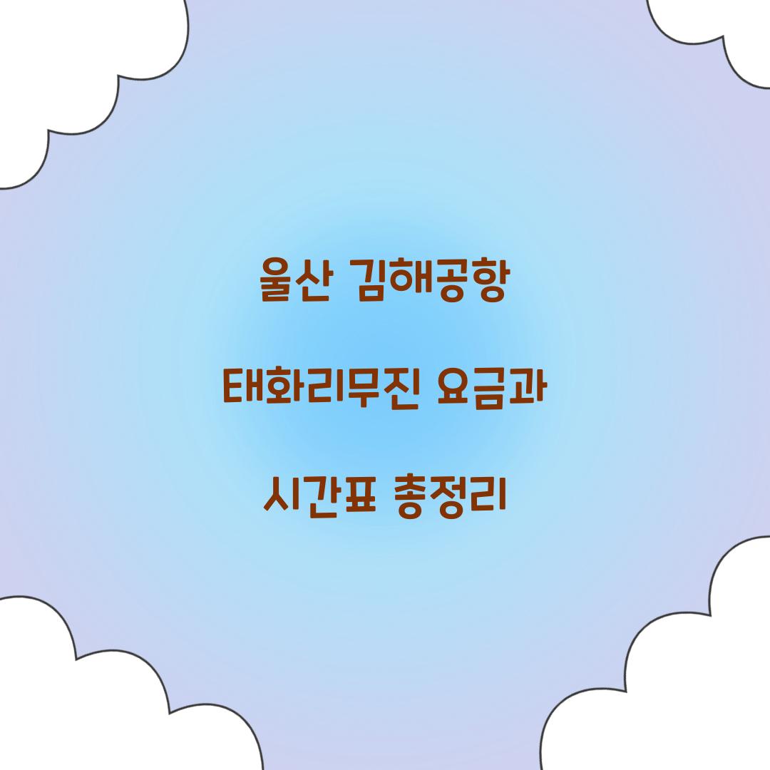 울산 김해공항 태화리무진