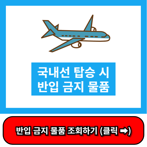 국내선 비행기 탑승시 금지물품