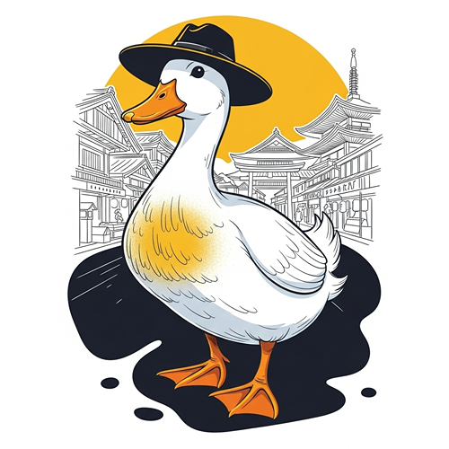 일본여행하는 황금오리