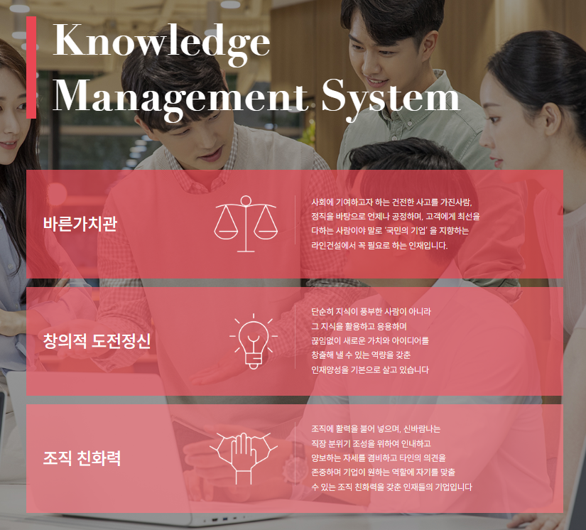 라인건설 인재상