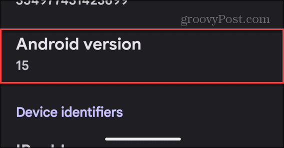 안드로이드 버전 확인 메뉴