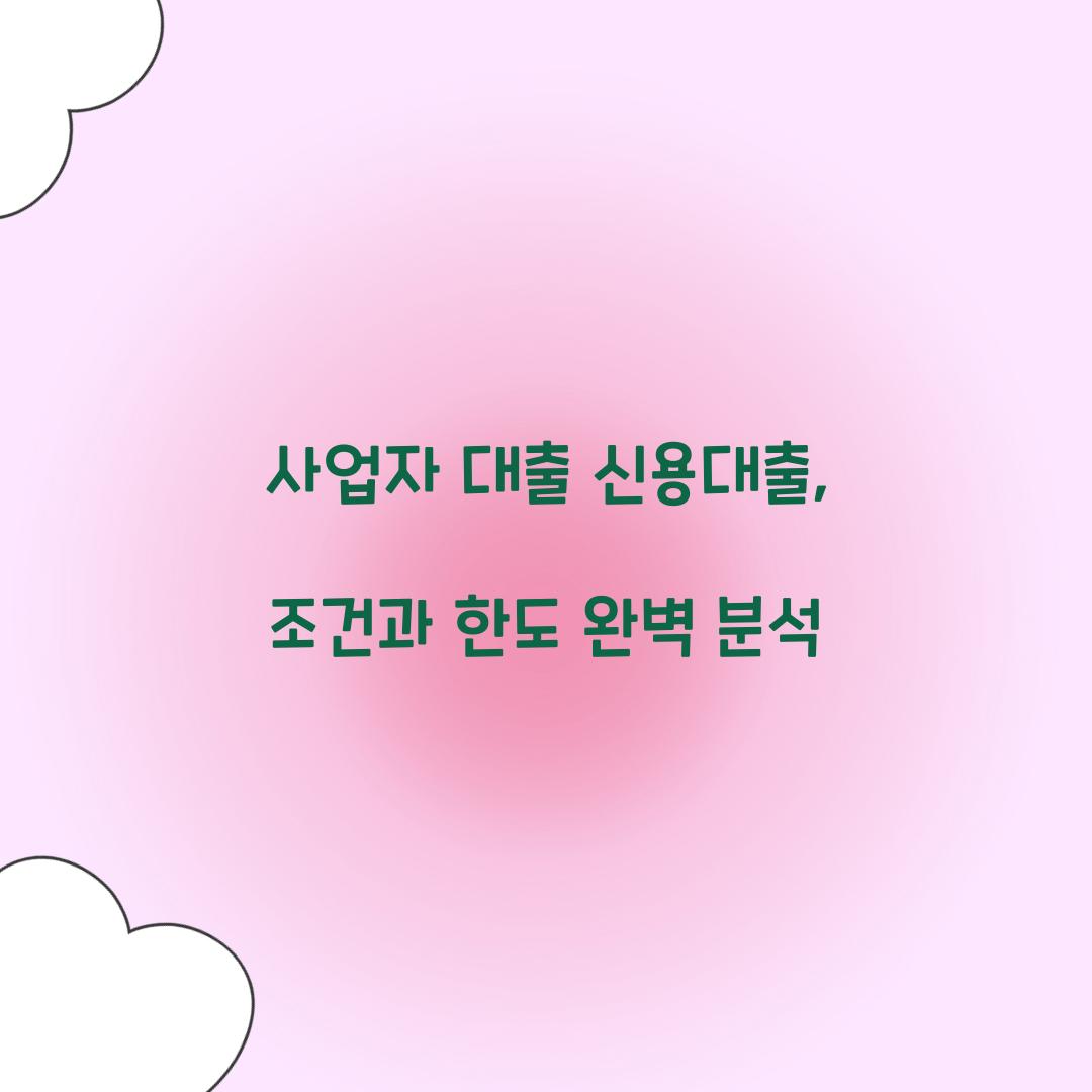 사업자 대출 신용대출